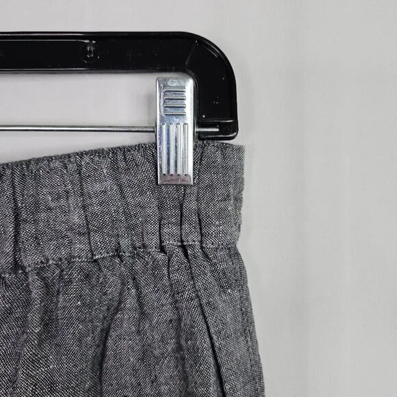 CATHERINE MALANDRINO Wide Leg 100% Linen Pants GRAY size S Boho Preppy Coastal - Picture 6 of 6